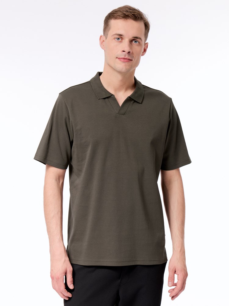 Tomas polo t-skjorte Thomas polo t-skjorte I7T Black Olive 3_Tomas polo t-skjorte I7T.jpg_